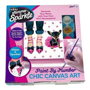 Cra-Z-Art Shimmer 'n Sparkle Paint by Number Chic Canvas Art Crafts Kids Girls